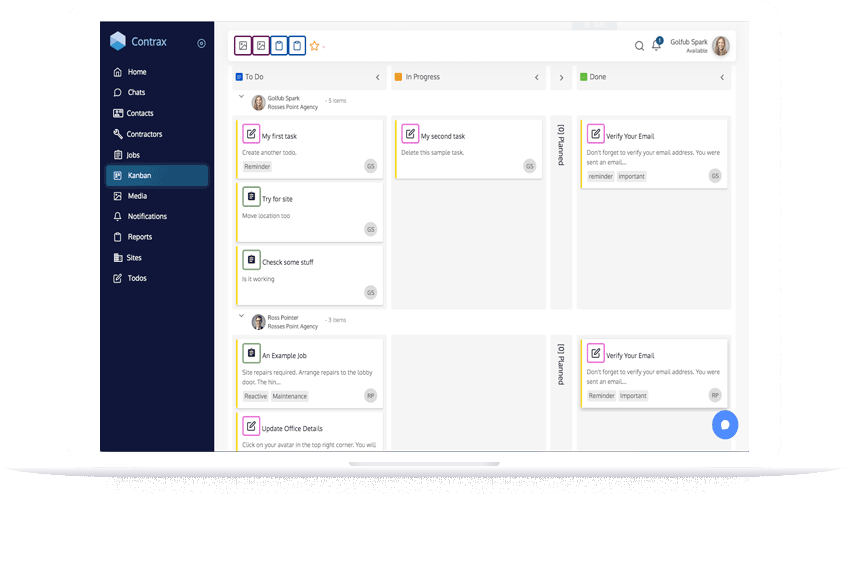 Contrax Kanban Board